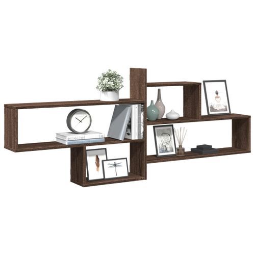 Étagère murale chêne marron 167,5x18x68 cm bois d'ingénierie - Photo n°3; ?>