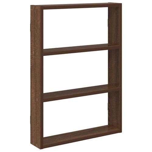 Étagère murale chêne marron 43x9x60 cm bois d'ingénierie - Photo n°2; ?>