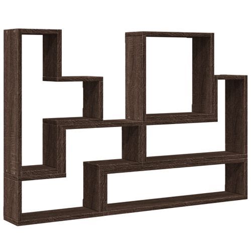 Étagère murale chêne marron 96x12x64 cm bois d'ingénierie - Photo n°2; ?>