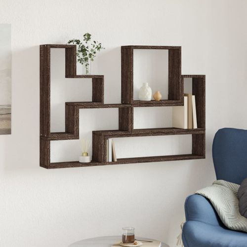 Étagère murale chêne marron 96x12x64 cm bois d'ingénierie - Photo n°3; ?>