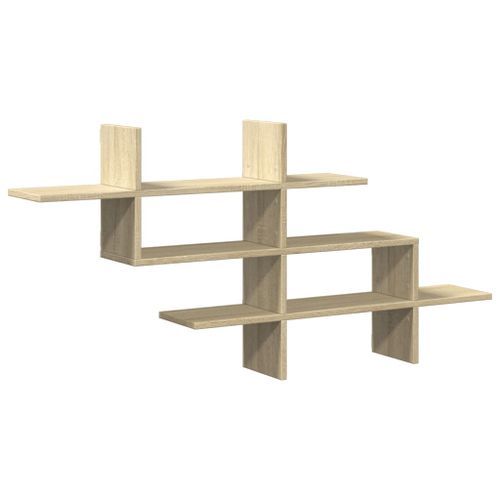 Étagère murale chêne sonoma 124,5x18x60,5 cm bois d'ingénierie - Photo n°2; ?>