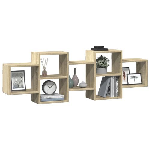 Étagère murale chêne sonoma 129x18x42 cm bois d'ingénierie - Photo n°3; ?>