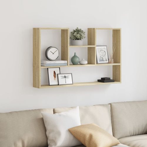 Étagère murale chêne sonoma 99x15x60 cm bois d'ingénierie - Photo n°3; ?>