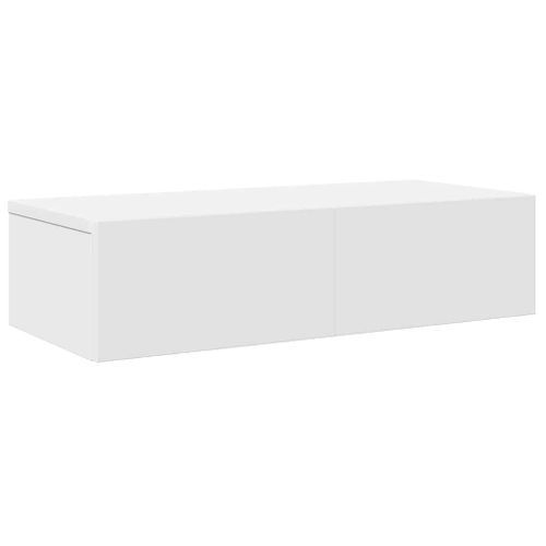 Étagère murale et tiroirs blanc 60x26,5x15 cm bois d'ingénierie - Photo n°2; ?>