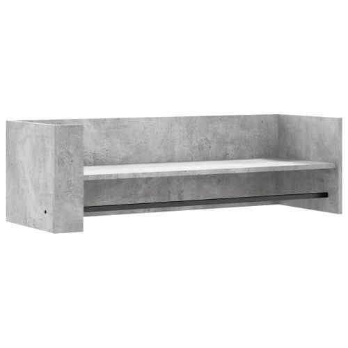 Étagère murale gris béton 100x35x30,5 cm bois d'ingénierie - Photo n°2; ?>