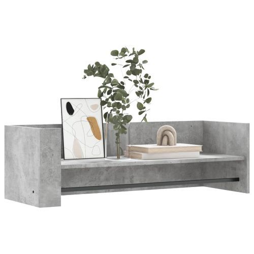 Étagère murale gris béton 100x35x30,5 cm bois d'ingénierie - Photo n°3; ?>