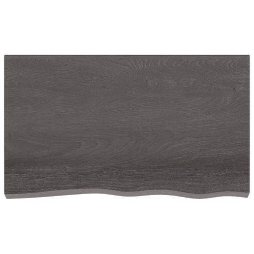 Étagère murale gris foncé 100x60x4 cm bois chêne massif traité - Photo n°2; ?>