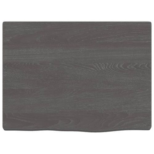 Étagère murale gris foncé 40x30x2 cm bois chêne massif traité - Photo n°2; ?>