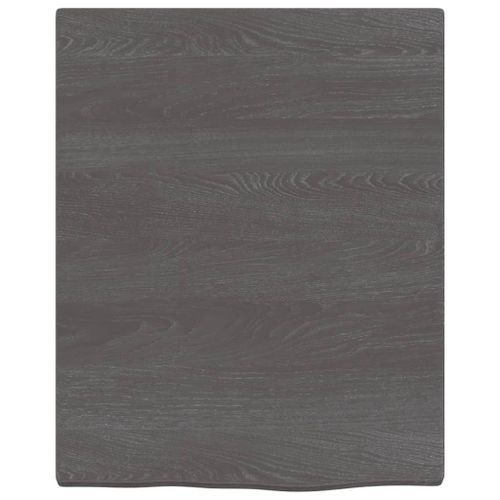 Étagère murale gris foncé 40x50x2 cm bois chêne massif traité - Photo n°2; ?>