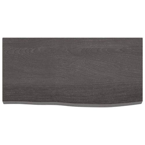 Étagère murale gris foncé 60x30x4 cm bois chêne massif traité - Photo n°2; ?>