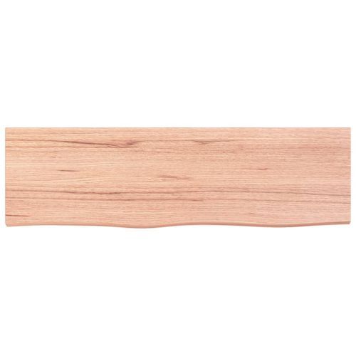 Étagère murale marron clair 100x30x4cm bois chêne massif traité - Photo n°2; ?>