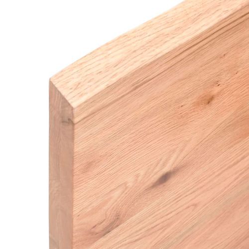 Étagère murale marron clair 100x30x4cm bois chêne massif traité - Photo n°3; ?>