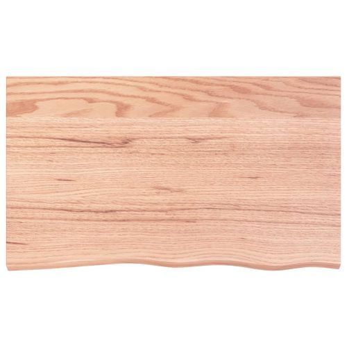 Étagère murale marron clair 100x60x6cm bois chêne massif traité - Photo n°2; ?>