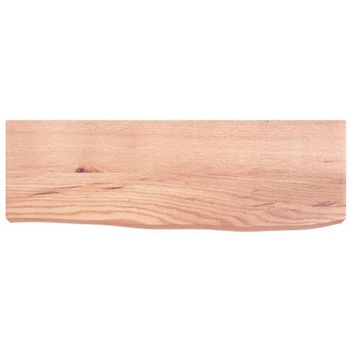 Étagère murale marron clair 60x20x6 cm bois chêne massif traité - Photo n°2; ?>