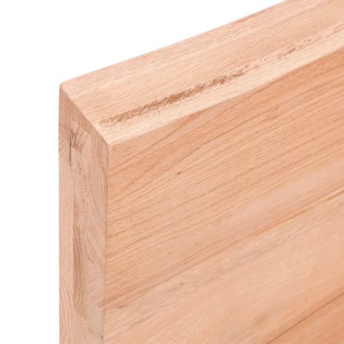 Étagère murale marron clair 60x20x6 cm bois chêne massif traité - Photo n°3; ?>