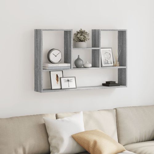 Étagère murale sonoma gris 99x15x60 cm bois ingénierie - Photo n°3; ?>