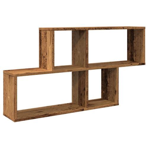 Étagère murale vieux bois 100x18x53 cm bois d'ingénierie - Photo n°2; ?>