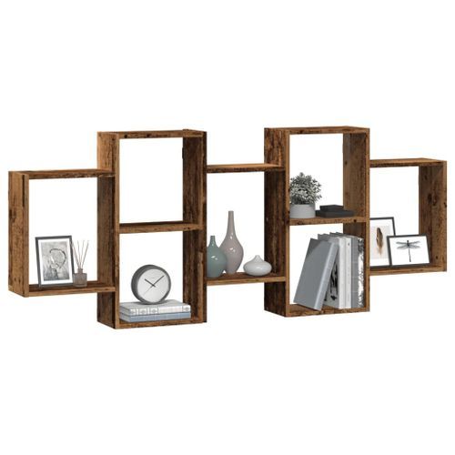 Étagère murale vieux bois 159x18x65 cm bois d'ingénierie - Photo n°3; ?>