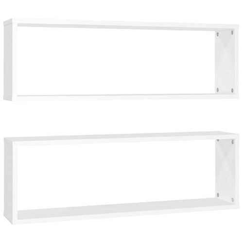 Étagères cube murales 2 pcs Blanc 80x15x26,5 cm - Photo n°2; ?>