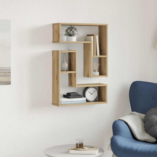 Étagères cube murales 2 pcs chêne artisanal bois d'ingénierie - Photo n°3; ?>