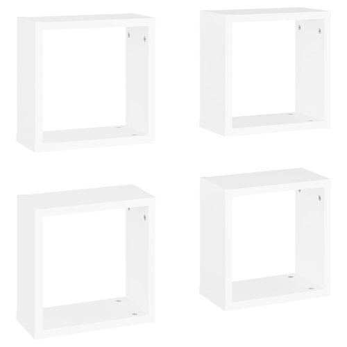 Étagères cube murales 4 pcs Blanc 30x15x30 cm - Photo n°2; ?>