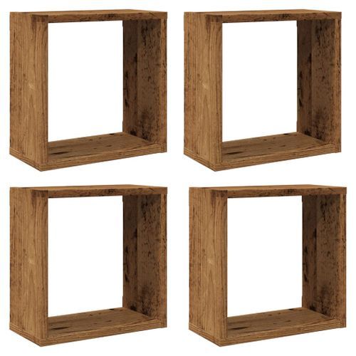 Étagères cube murales 4 pcs vieux bois 30x15x30 cm - Photo n°2; ?>