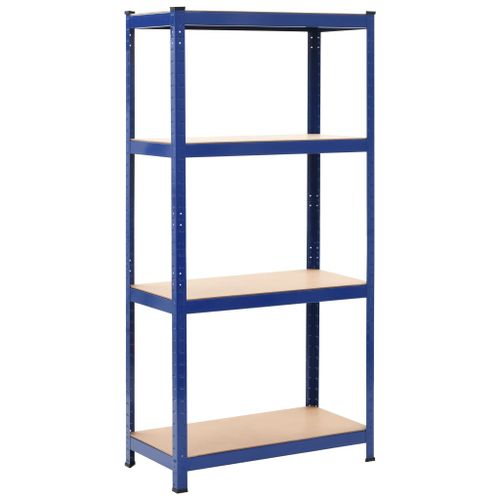 Étagères de rangement 2 pcs Bleu 80x40x160 cm Acier et MDF - Photo n°2; ?>