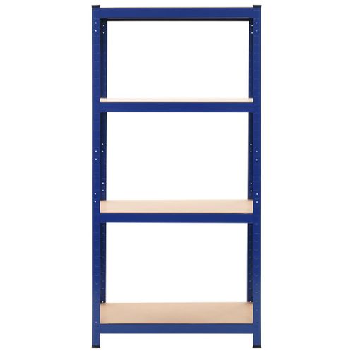 Étagères de rangement 2 pcs Bleu 80x40x160 cm Acier et MDF - Photo n°3; ?>