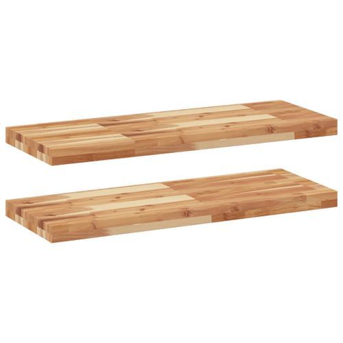 Étagères flottantes 2 pcs 100x30x4 cm acacia massif à l'huile - Photo n°2; ?>