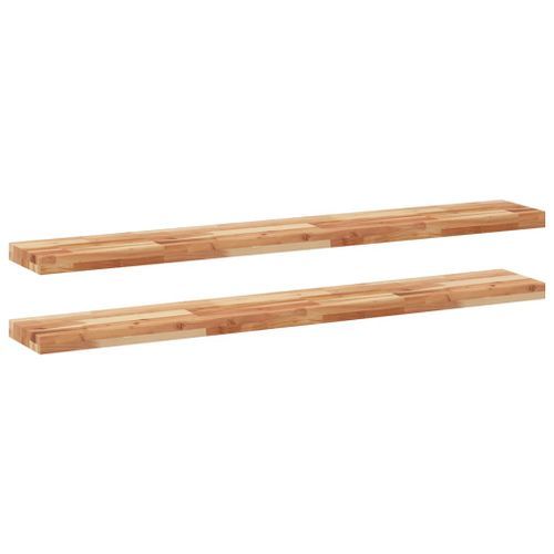 Étagères flottantes 2 pcs 120x20x4 cm acacia massif à l'huile - Photo n°2; ?>