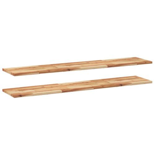 Étagères flottantes 2 pcs 120x30x2 cm acacia massif à l'huile - Photo n°2; ?>