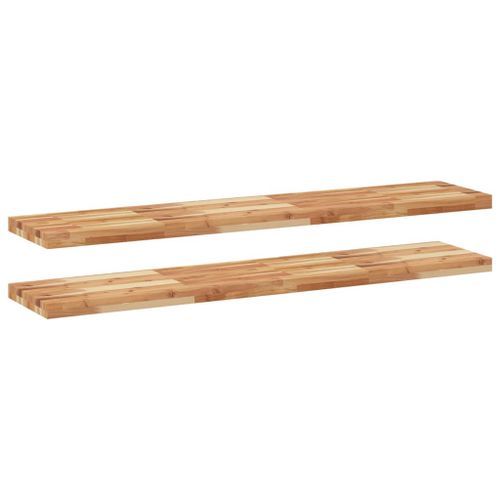 Étagères flottantes 2 pcs 120x30x4 cm acacia massif à l'huile - Photo n°2; ?>