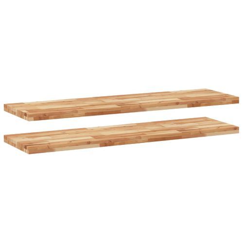 Étagères flottantes 2 pcs 120x40x4 cm acacia massif à l'huile - Photo n°2; ?>