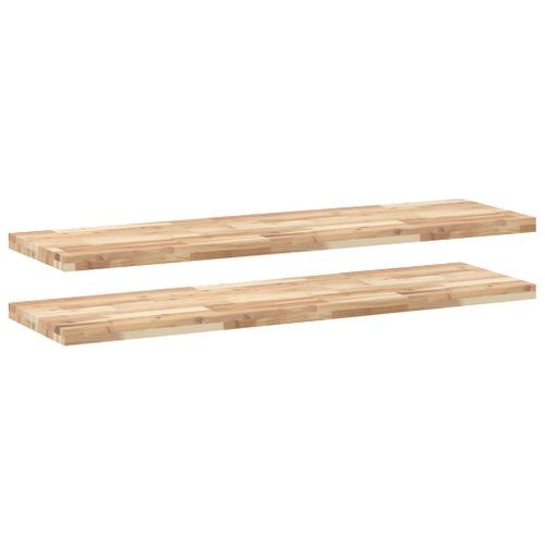 Étagères flottantes 2 pcs 120x40x4 cm acacia massif non traité - Photo n°2; ?>