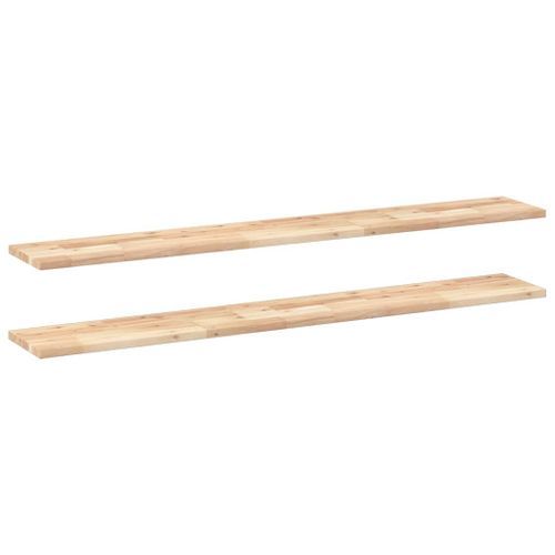 Étagères flottantes 2 pcs 140x20x2 cm acacia massif non traité - Photo n°2; ?>