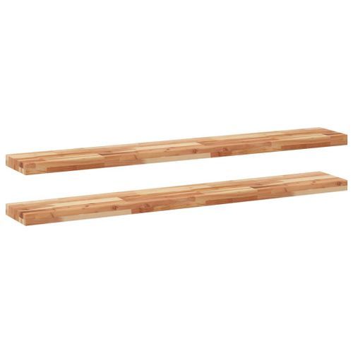 Étagères flottantes 2 pcs 140x20x4 cm acacia massif à l'huile - Photo n°2; ?>