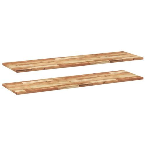 Étagères flottantes 2 pcs 140x40x2 cm acacia massif à l'huile - Photo n°2; ?>