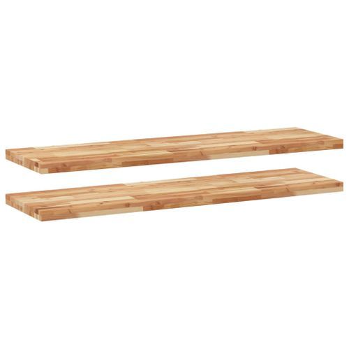 Étagères flottantes 2 pcs 140x40x4 cm acacia massif à l'huile - Photo n°2; ?>