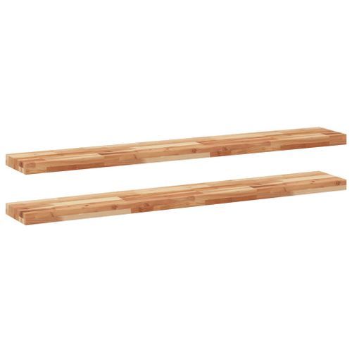 Étagères flottantes 2 pcs 160x20x4 cm acacia massif à l'huile - Photo n°2; ?>