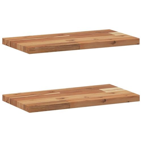 Étagères flottantes 2 pcs 40x20x2 cm acacia massif à l'huile - Photo n°2; ?>