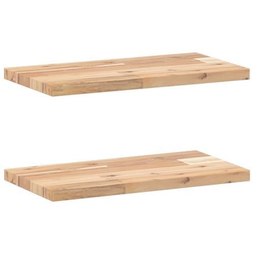 Étagères flottantes 2 pcs 40x20x2 cm acacia massif non traité - Photo n°2; ?>