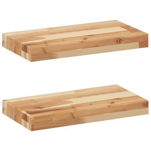 Étagères flottantes 2 pcs 40x20x4 cm acacia massif à l'huile - Photo n°2; ?>