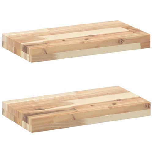 Étagères flottantes 2 pcs 40x20x4 cm acacia massif non traité - Photo n°2; ?>