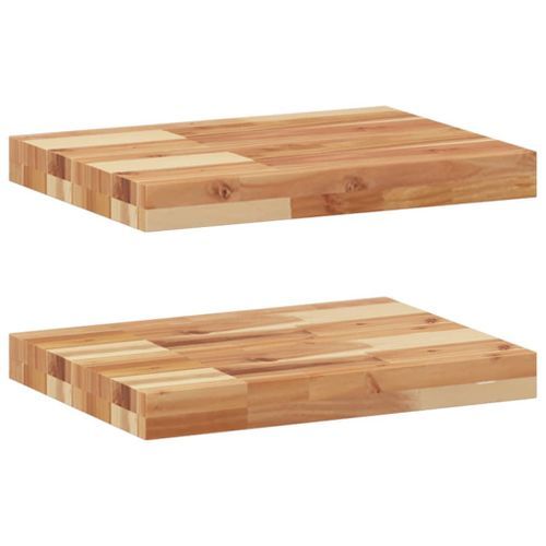 Étagères flottantes 2 pcs 60x30x4 cm acacia massif à l'huile - Photo n°2; ?>