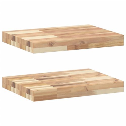 Étagères flottantes 2 pcs 60x30x4 cm acacia massif non traité - Photo n°2; ?>