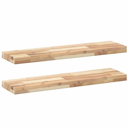 Étagères flottantes 2 pcs 80x20x4 cm acacia massif non traité - Photo n°2; ?>