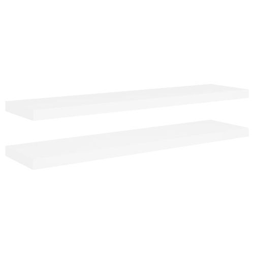 Étagères flottantes 2 pcs Chêne et blanc 100x23,5x3,8 cm MDF - Photo n°2; ?>