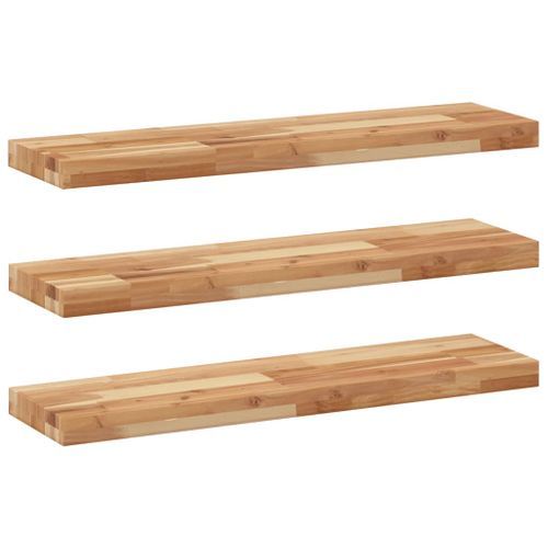 Étagères flottantes 3 pcs 100x20x4 cm acacia massif à l'huile - Photo n°2; ?>