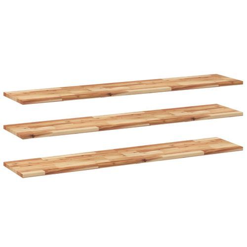 Étagères flottantes 3 pcs 120x30x2 cm acacia massif à l'huile - Photo n°2; ?>