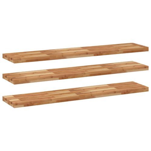 Étagères flottantes 3 pcs 120x30x4 cm acacia massif à l'huile - Photo n°2; ?>